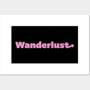 Wanderlust Simple Minimalist Arrow Design (Pink) Posters and Art